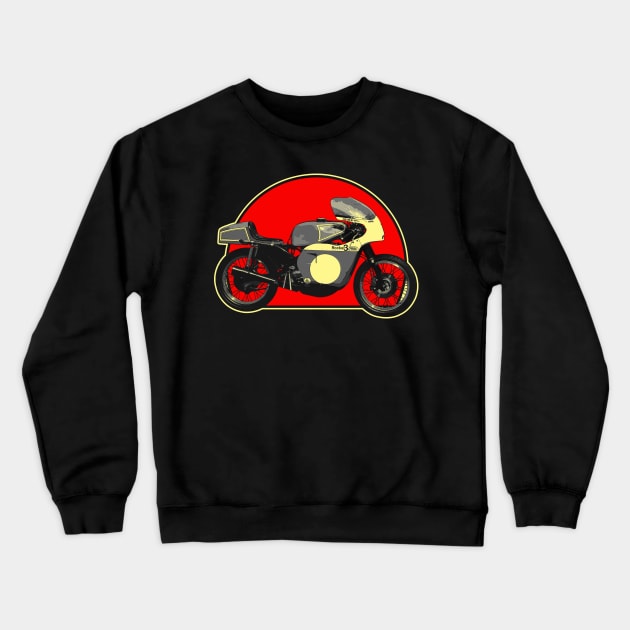 Works Rob North ‘Beezumph’ 1971 Retro Red Circle Motorcycle Crewneck Sweatshirt by Skye Bahringer